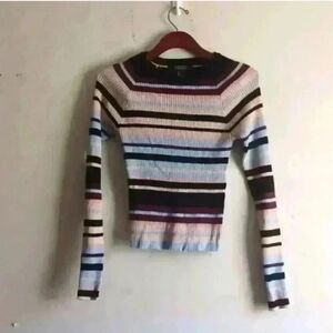 Forever21 Striped Multicolor Long Sleeve Sweater